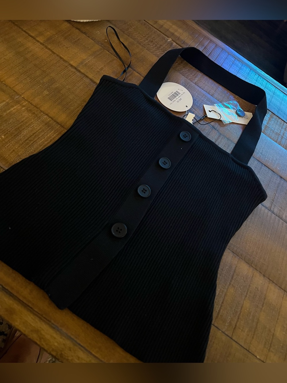 NWT Mable Black Cropped halter top size s